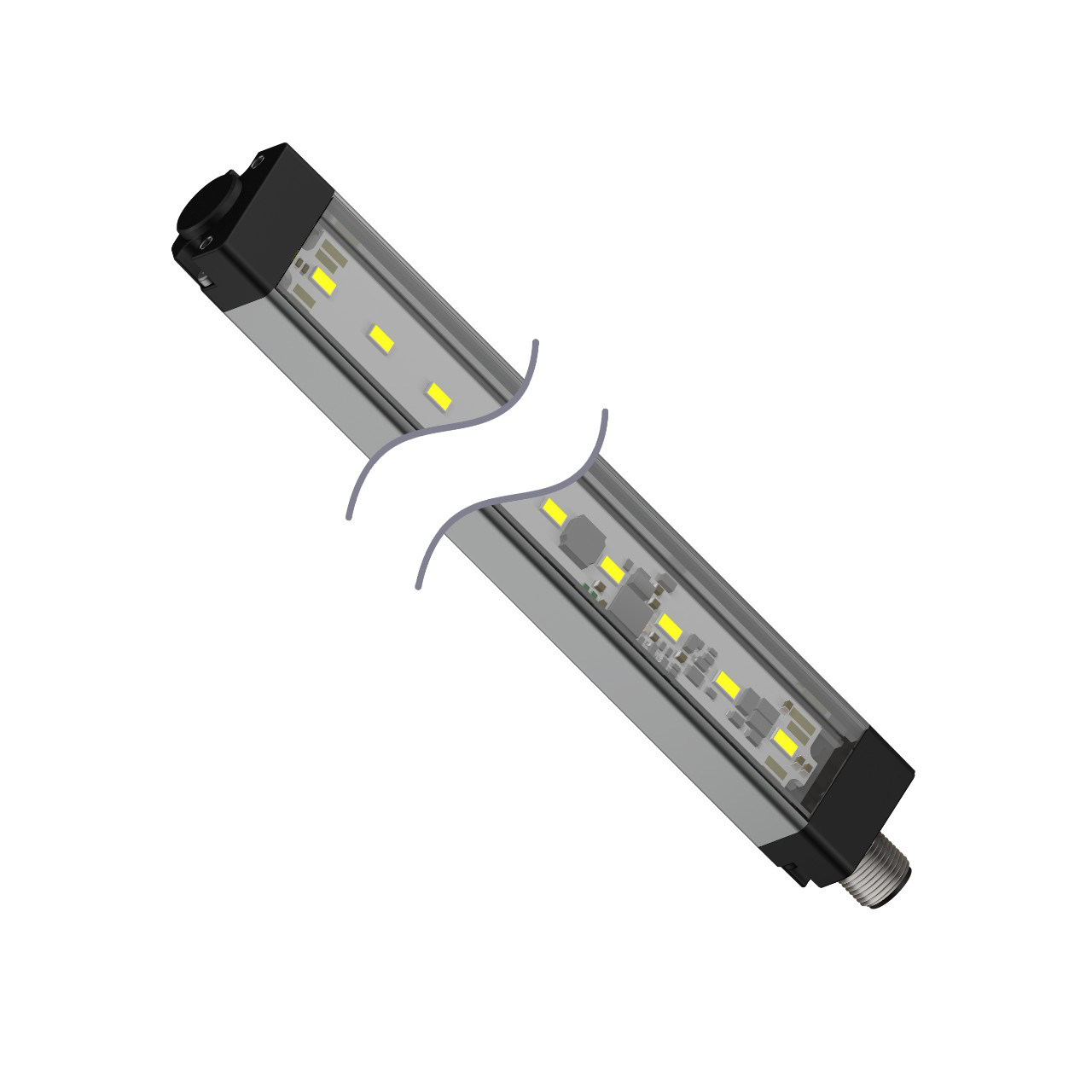 Banner Engineering LED Machine Light; Rectangular; 316 x 28 x 21mm; Green Light; 12-30VDC; IP50; M12 Quick Disconnect